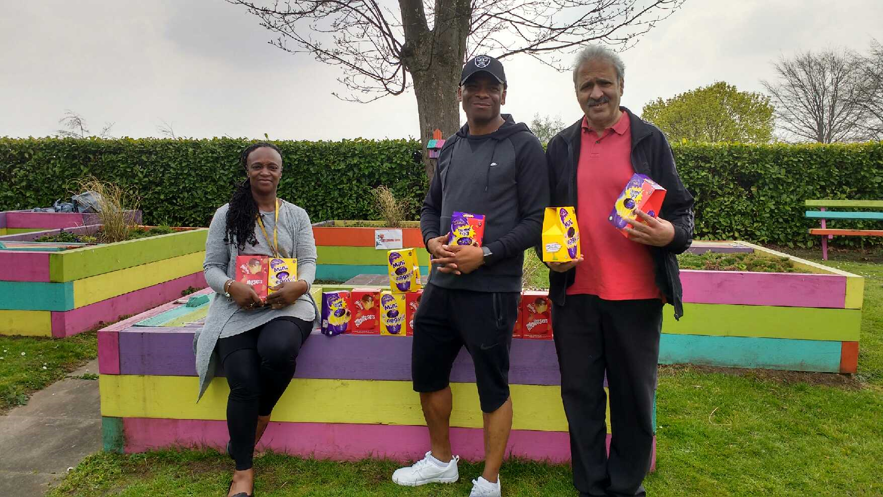 Birmingham Children's Trust staff get ready for an Easter egg hunt at a residential home for disabled children.