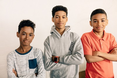 Three teenage boys