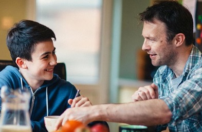 Foster carer and teenage boy