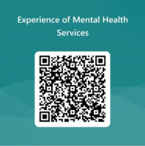 A QR code to share your experiences of mental health services in Birmingham