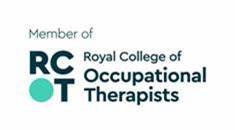 Blue and Green text reading: 'Royal college of occupational therapists'